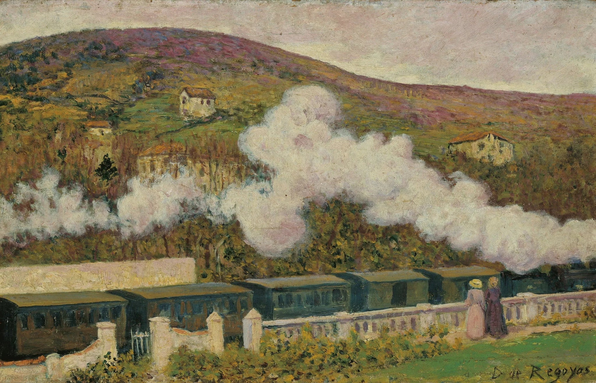 Le passage du train - Darío de Regoyos image 1 reproduction de peinture à l’huile