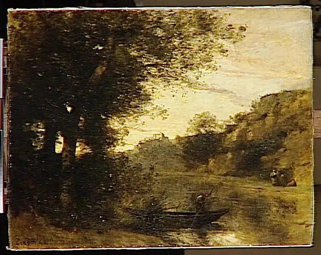 Le Passeur - Jean-Baptiste Camille Corot image 1 copie de tableau peinte à la main