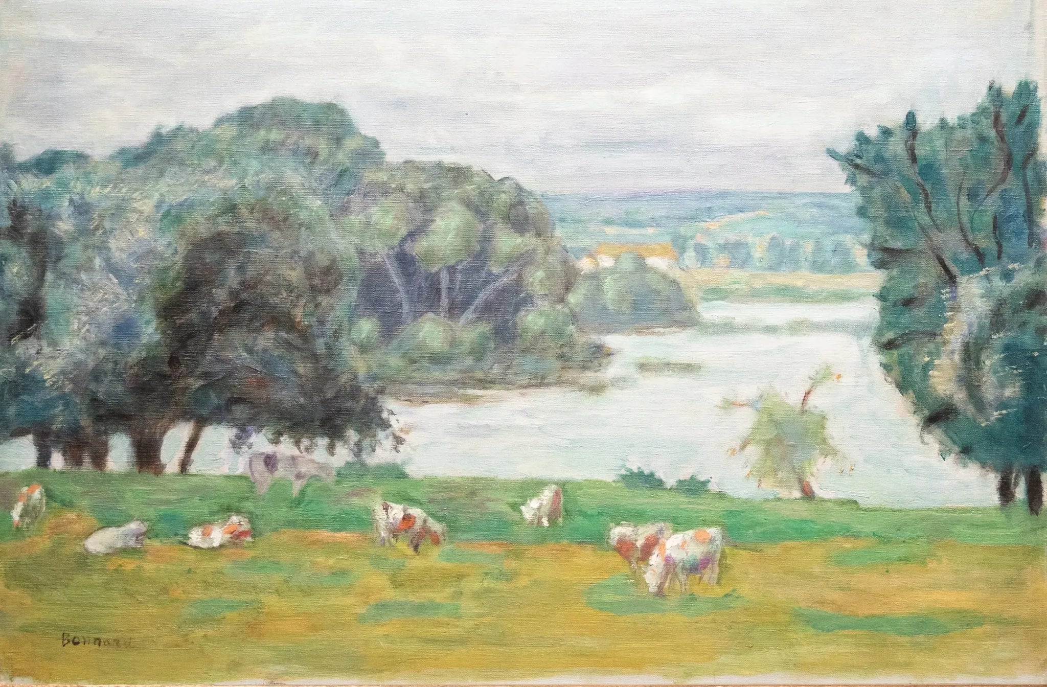 Le pâturage, bord de Seine - Pierre Bonnard image 1 reproduction artisanale de tableau