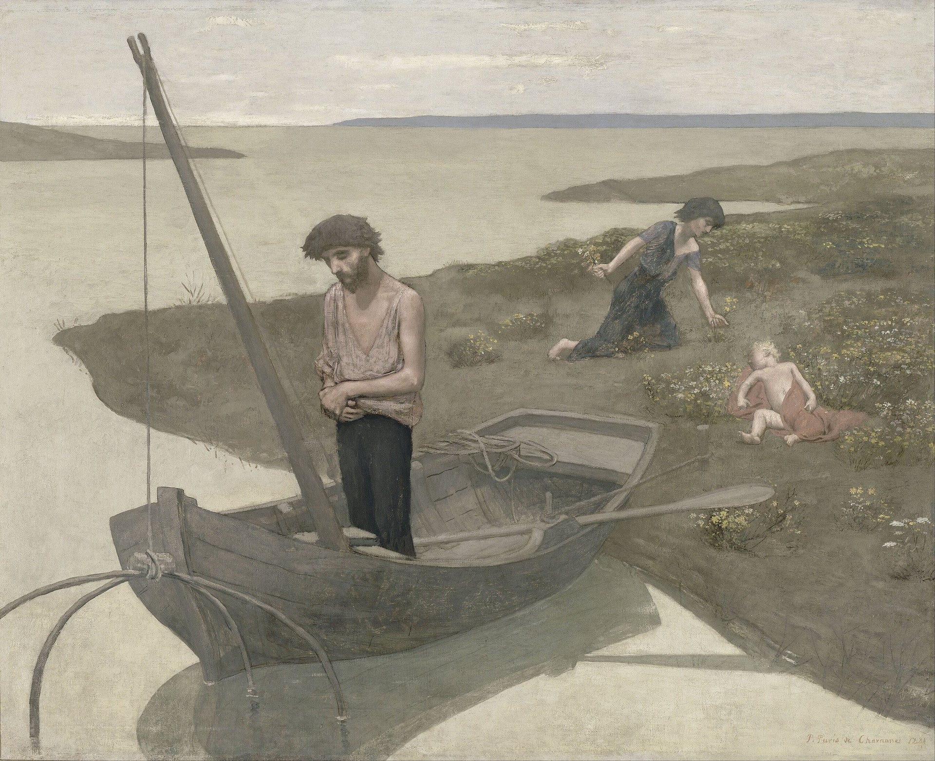 Le pauvre pêcheur - Pierre Puvis de Chavannes image 1 reproduction artisanale de tableau