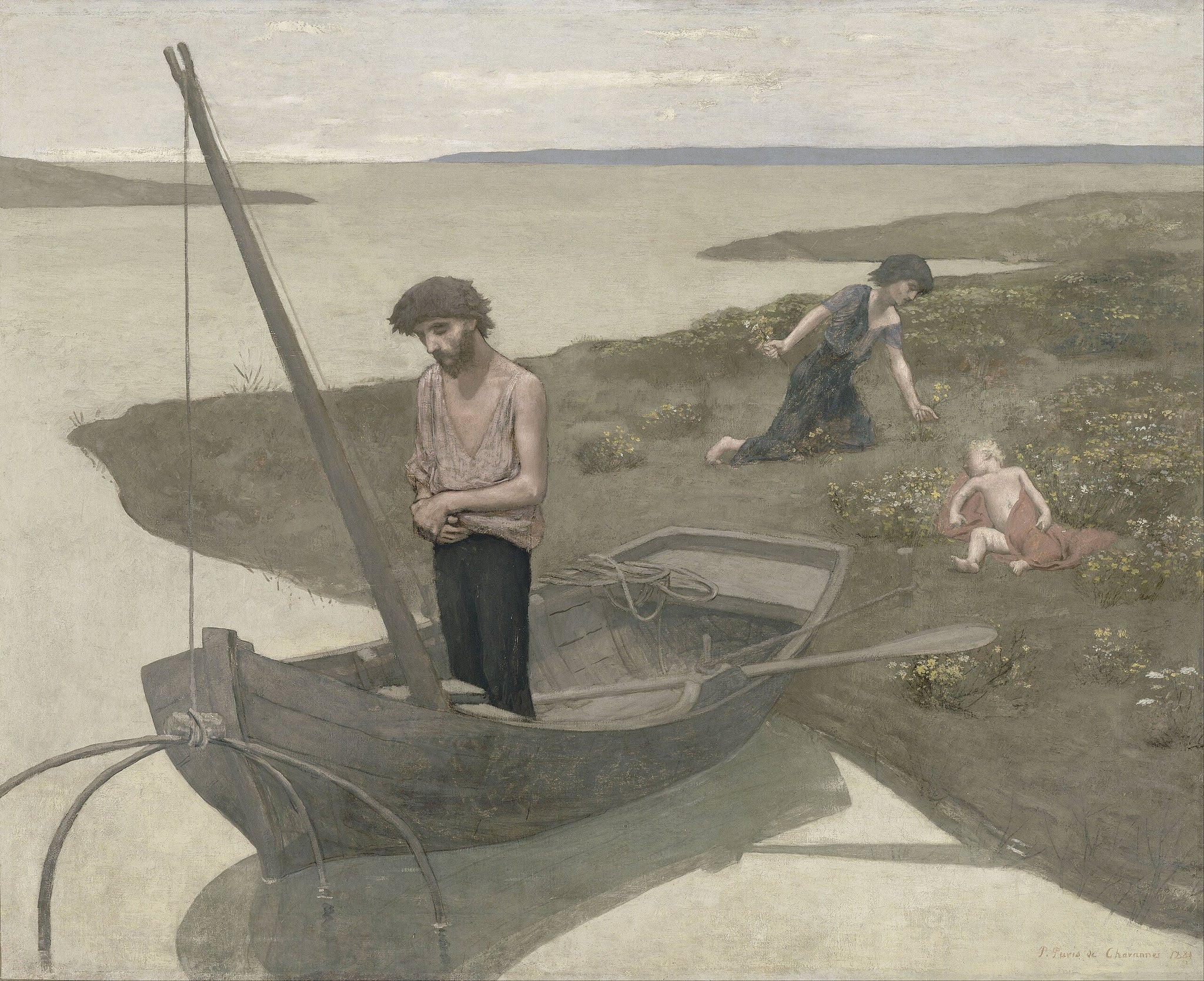 Le pauvre pêcheur - Pierre Puvis de Chavannes image 1 reproduction artisanale de tableau