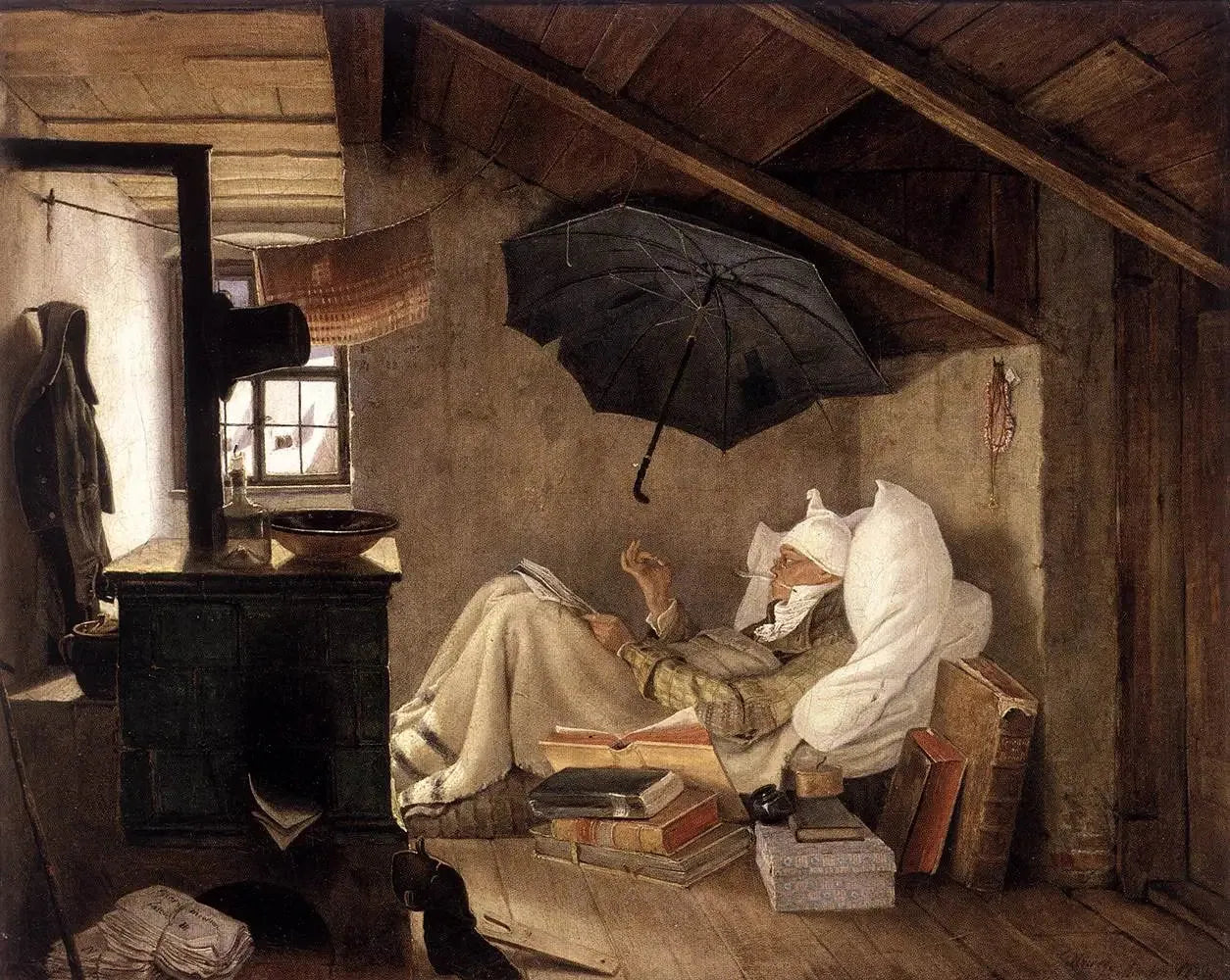 Le pauvre poète - Carl Spitzweg image 1 copie de tableau peinte à la main