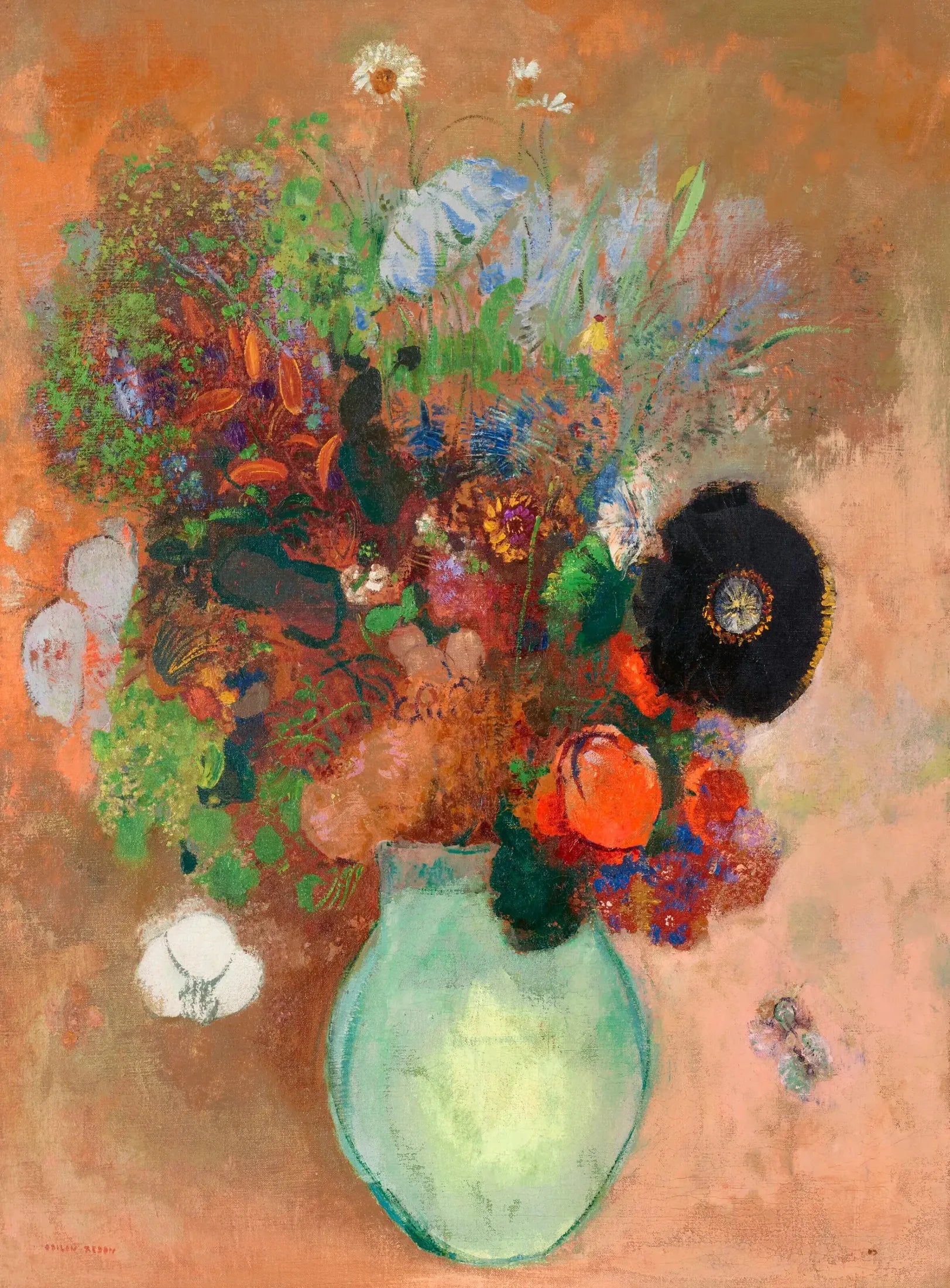 Le pavot noir - Odilon Redon image 1 reproduction artisanale de tableau