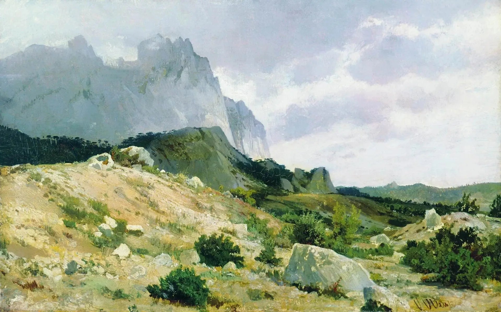 Le paysage rocheux - Ivan Chichkine image 1 tableau peint à l’huile sur toile