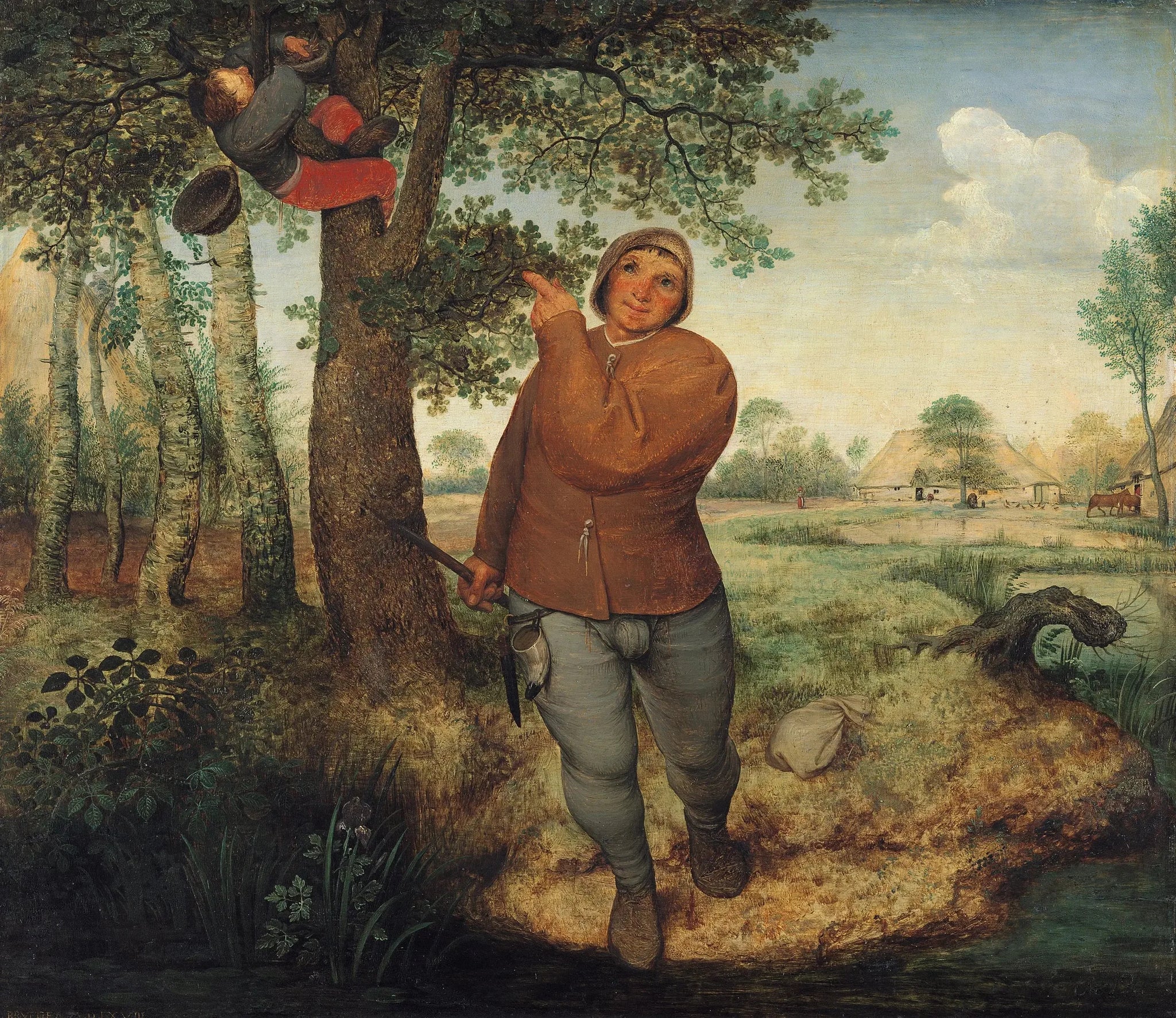 Le Paysan et le voleur de nid - Pieter Brueghel the Elder image 1 copie de tableau peinte à la main