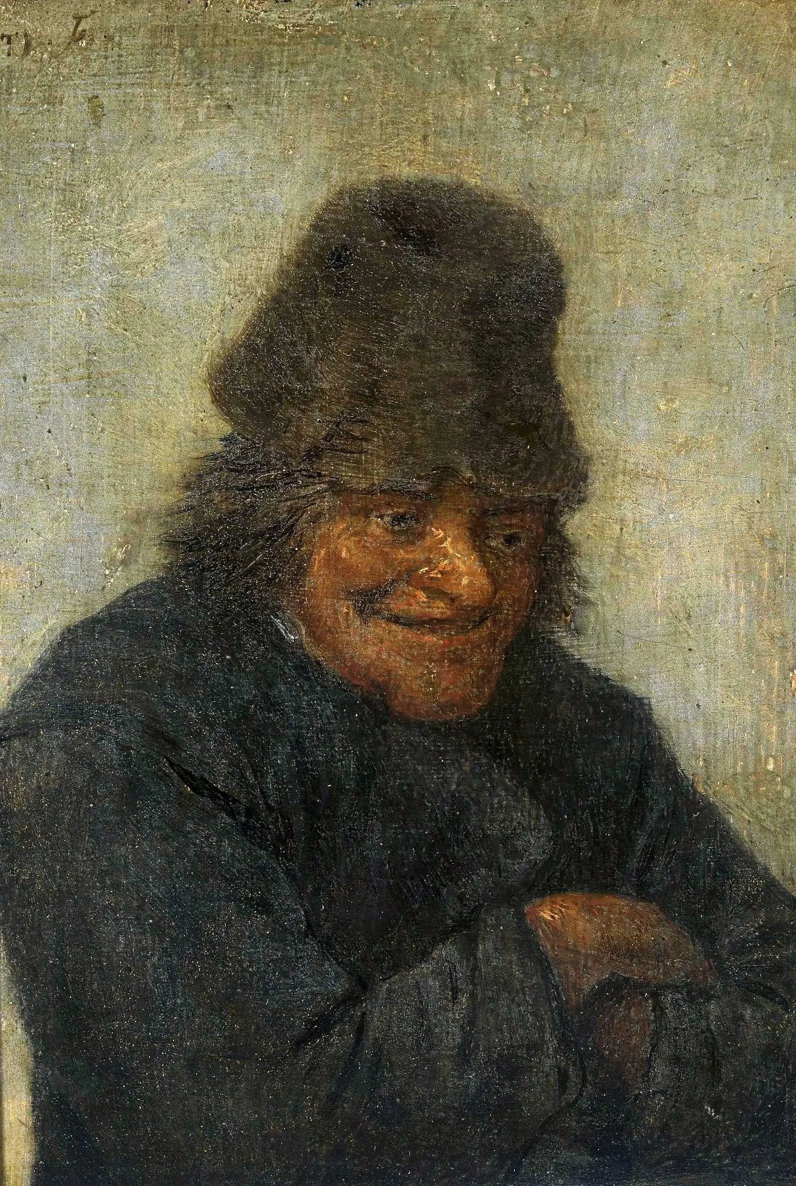 Le paysan souriant. - David Teniers le Jeune image 1 copie de tableau peinte à la main