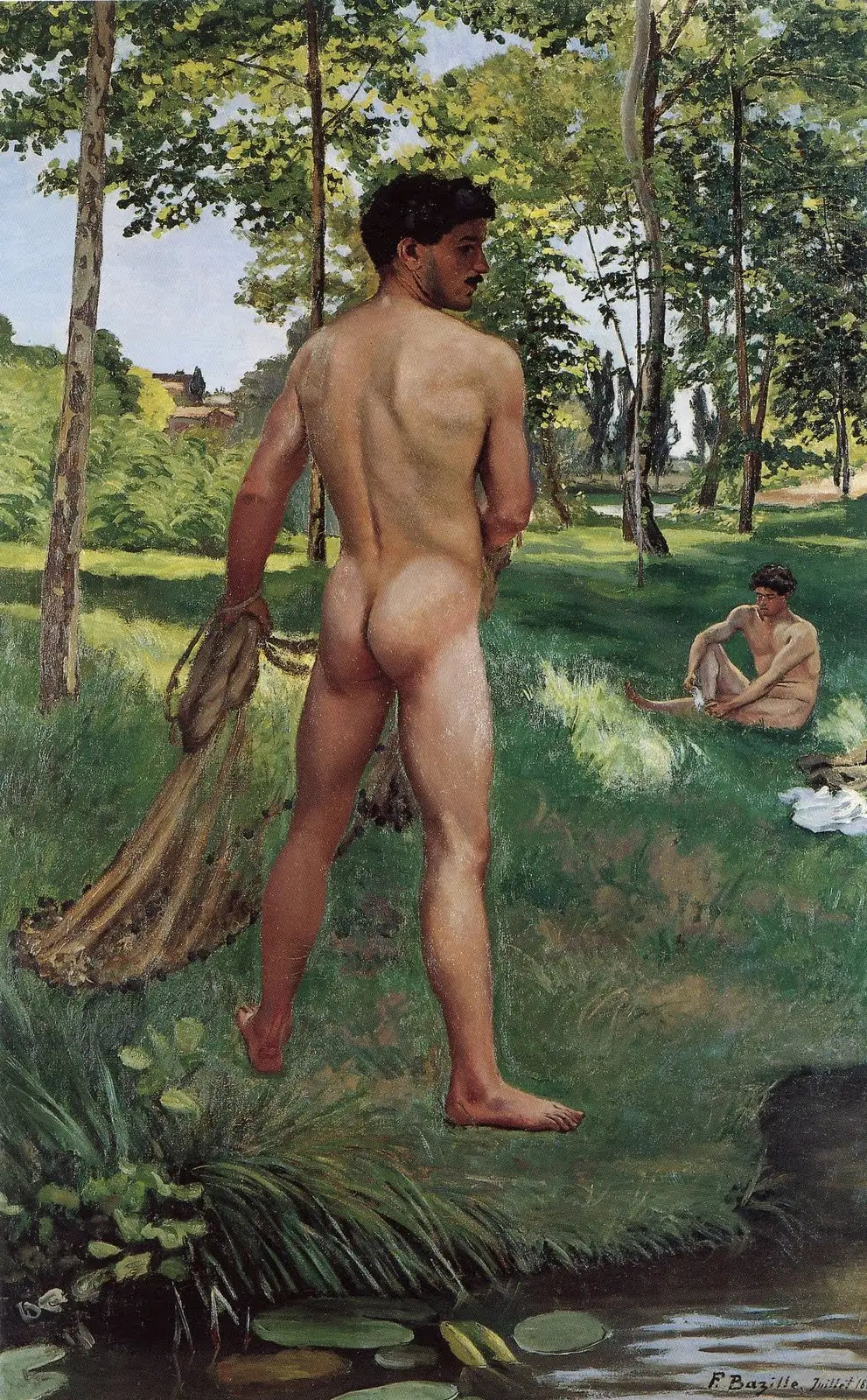 Le Pêcheur à l'épervier - Frédéric Bazille image 1 reproduction de peinture à l’huile