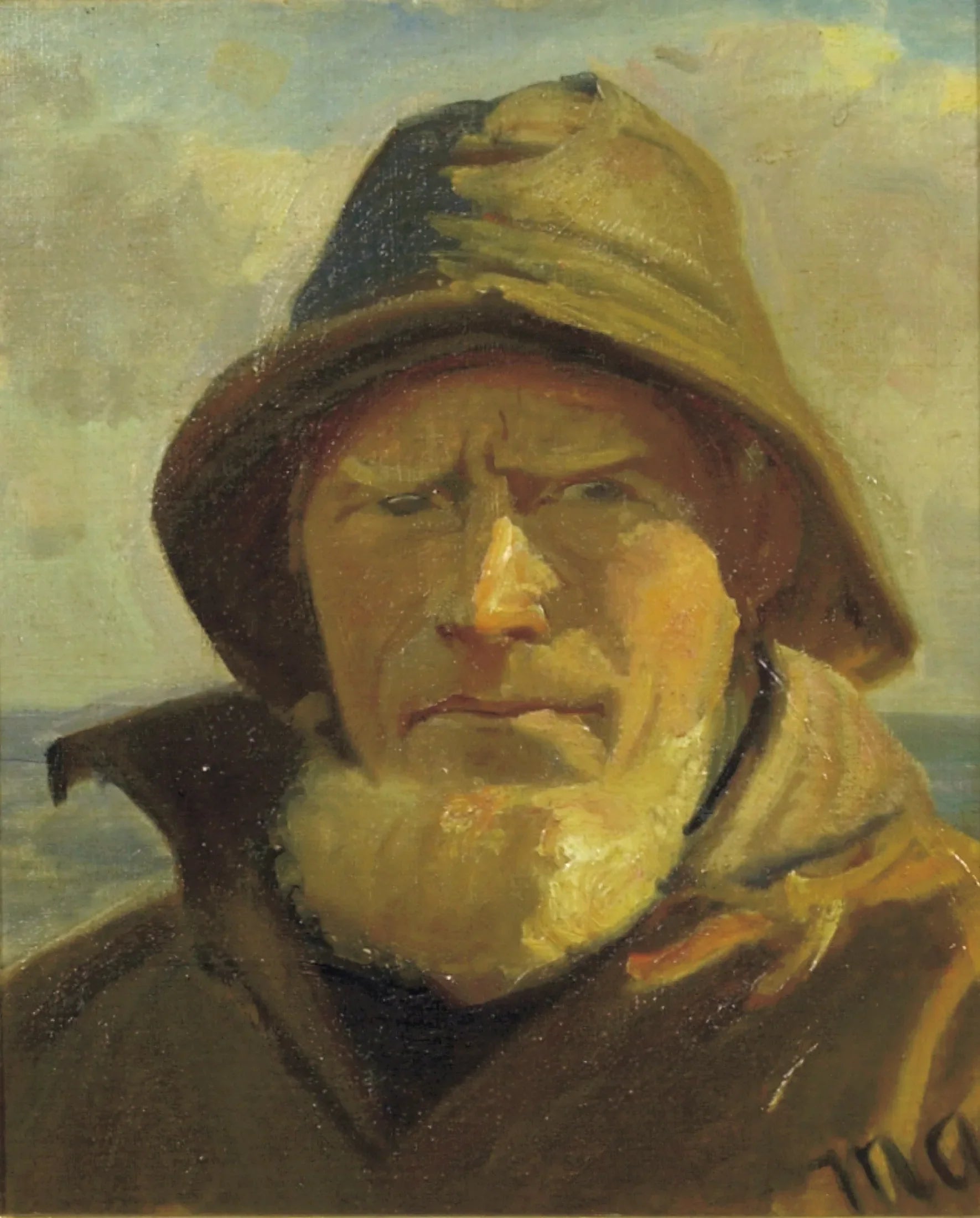 Le pêcheur de Skagen Lars Kruse. - Michael Peter Ancher image 1 reproduction de peinture à l’huile
