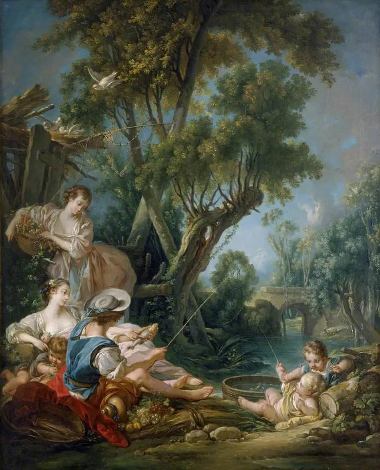 Le pêcheur - François Boucher image 1 reproduction d’œuvre d’art à l’huile