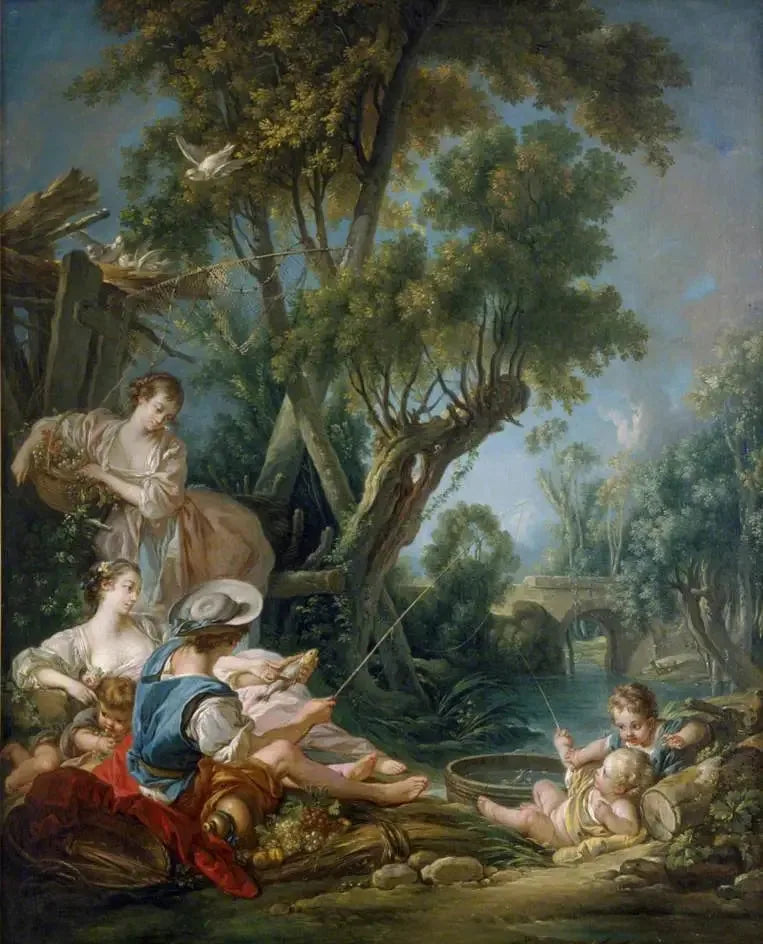 Le pêcheur - François Boucher image 1 reproduction d’œuvre d’art à l’huile