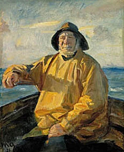 Le pêcheur Lars Andersen. - Michael Peter Ancher image 1 copie de tableau peinte à la main