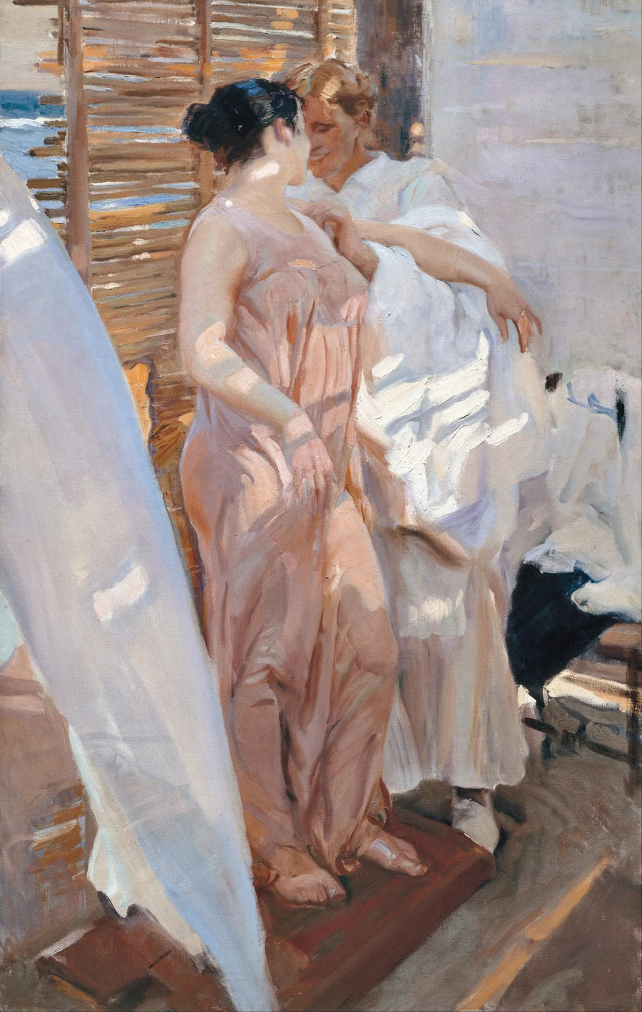 Le Peignoir rose - Joaquín Sorolla