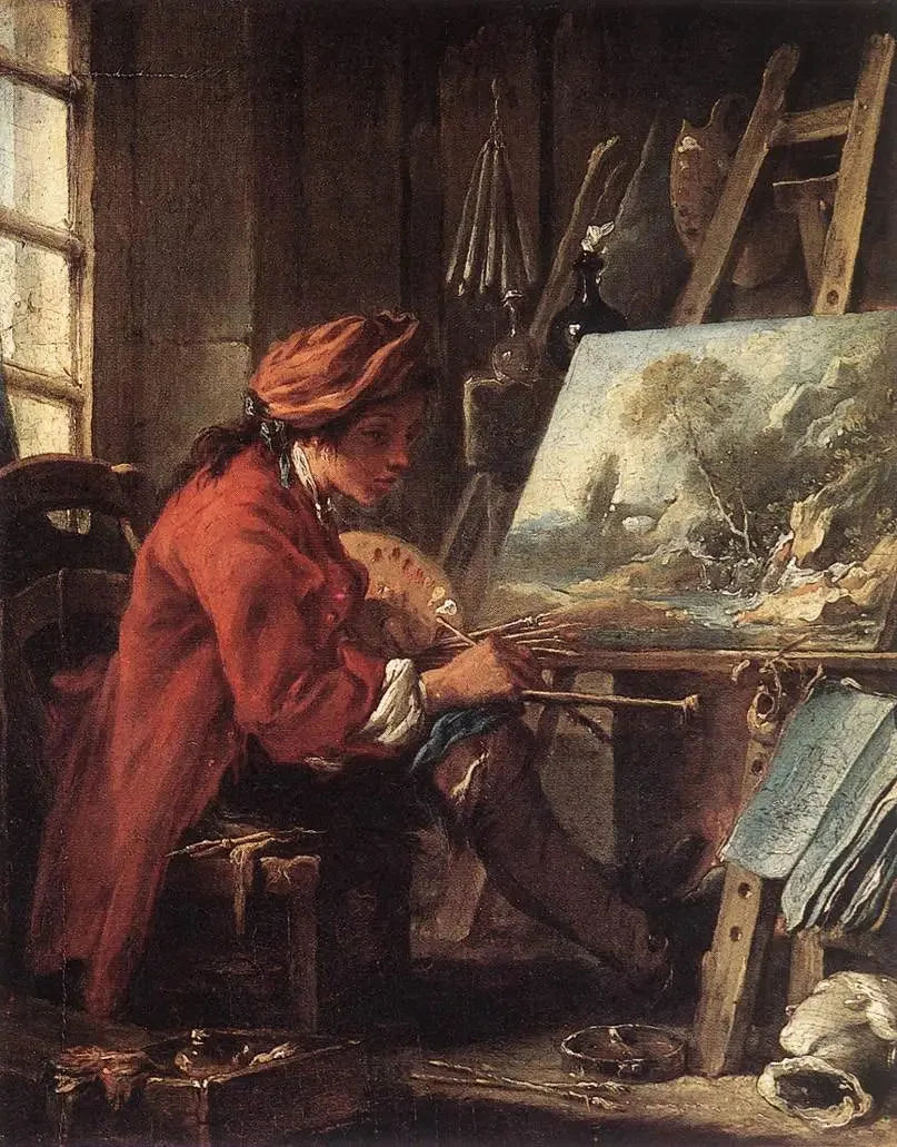 Le Peintre dans son atelier - François Boucher image 1 copie de tableau peinte à la main