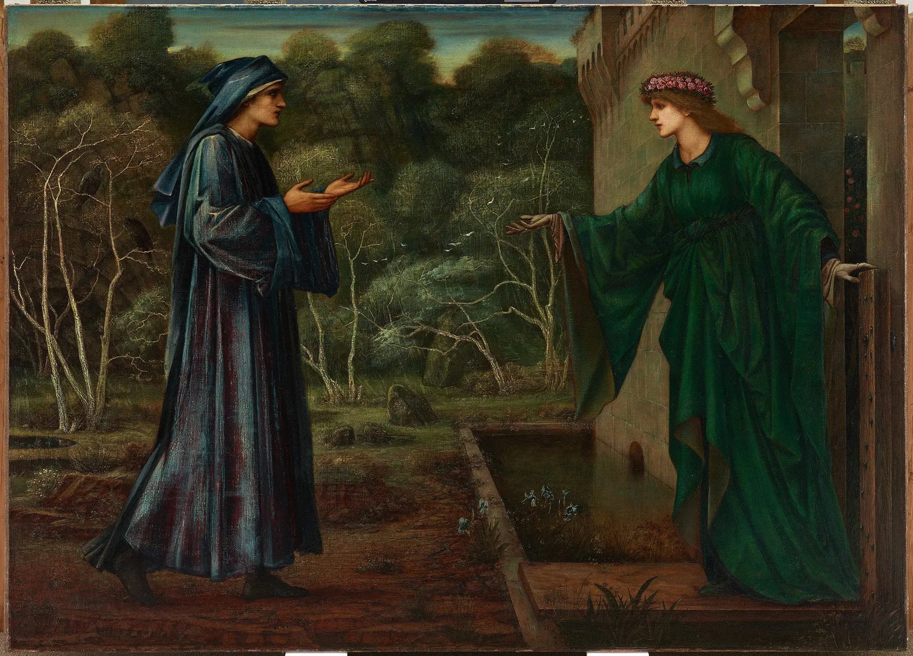 Le pèlerin à la porte de l'oisiveté - Edward Burne-Jones image 1 copie peinte à la main à l’huile