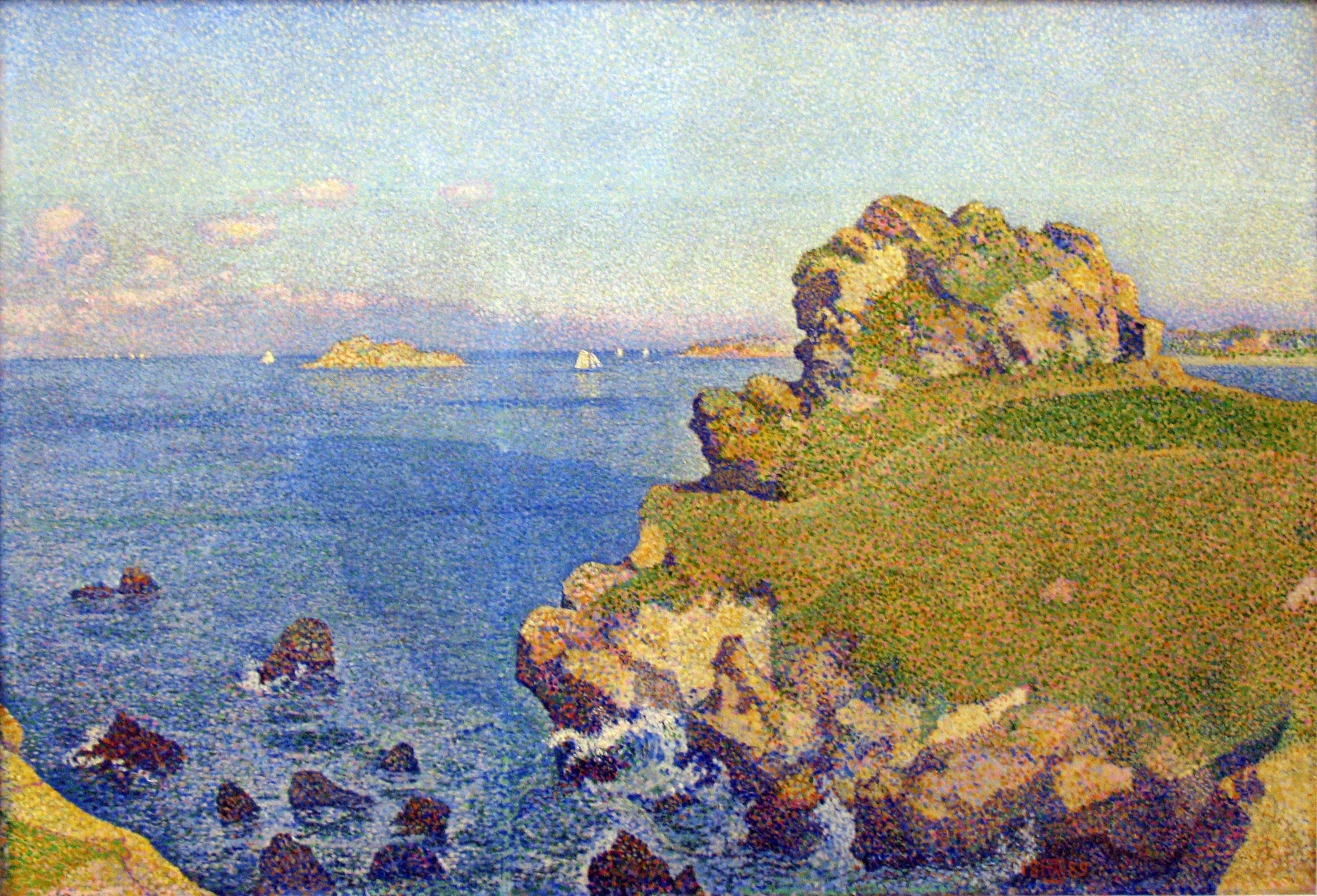 Le « Per-Kiridy » à marée haute, 1889 - Théo van Rysselberghe image 1 reproduction d’œuvre d’art à l’huile