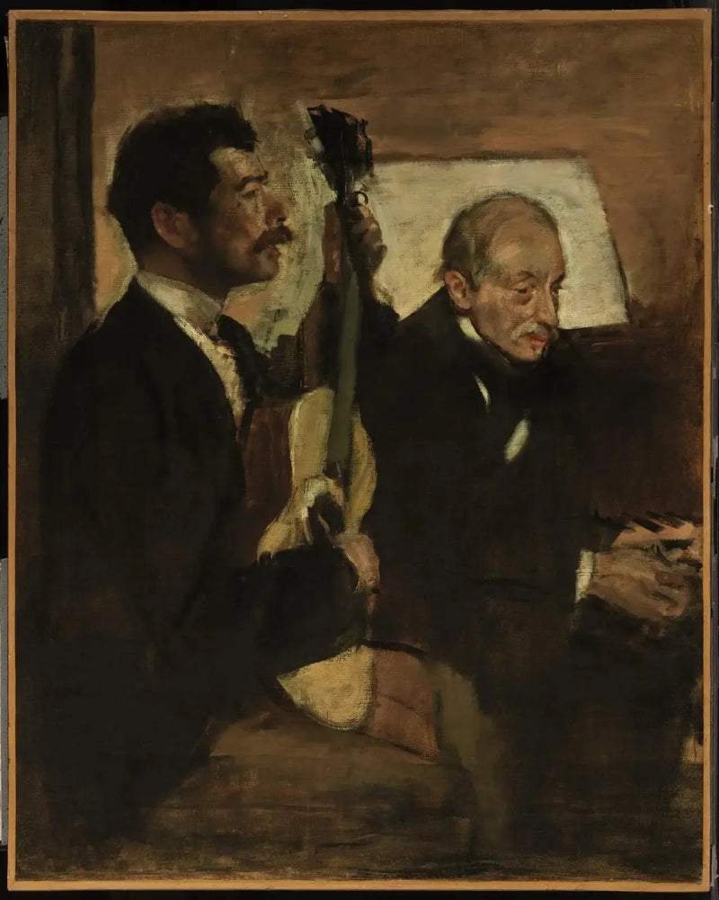 Le père de Degas écoutant Lorenzo Pagans jouer de la guitare - Edgar Degas