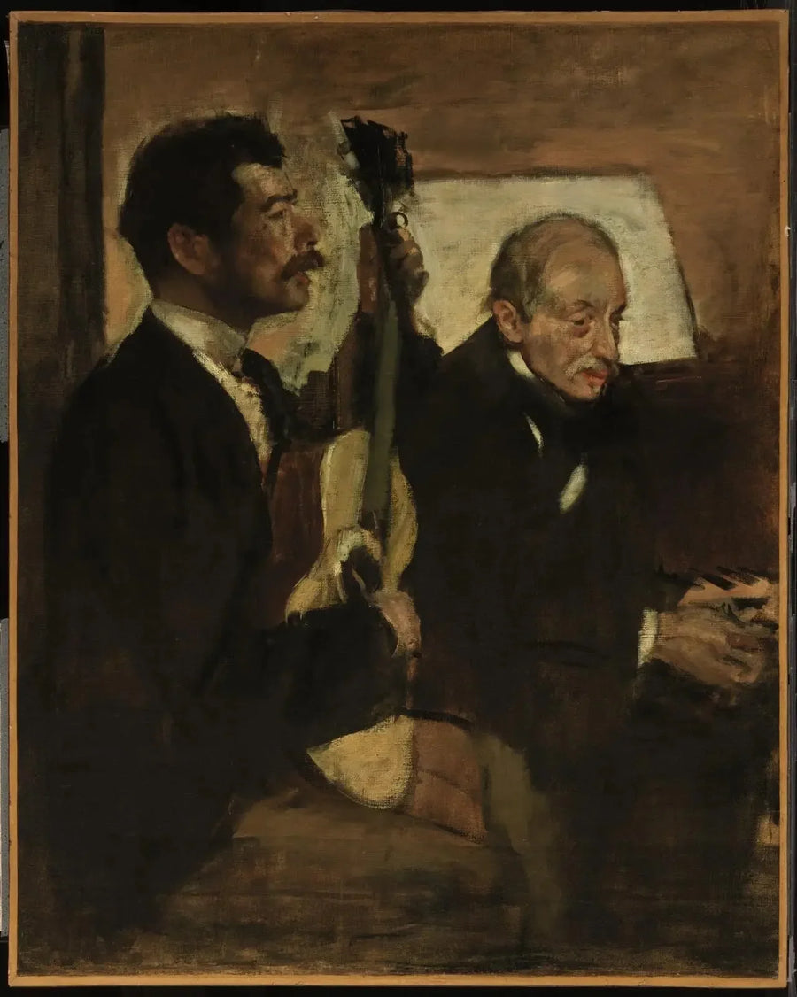 Le père de Degas écoutant Lorenzo Pagans jouer de la guitare - Edgar Degas