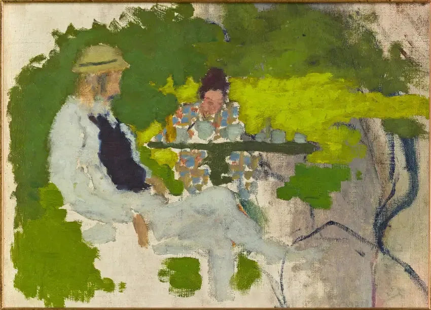 Le père et la sœur de l'artiste dans le jardin de Grand-Lemps - Pierre Bonnard image 1 copie peinte à la main à l’huile
