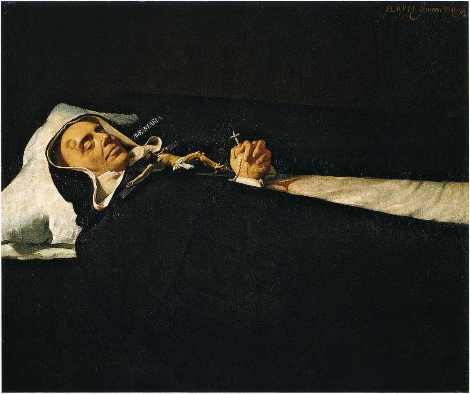 Le Père Simon de Rojas sur son lit de mort - Vincenzo Carducci image 1 tableau peint à l’huile sur toile