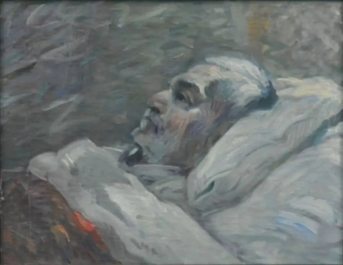 Le Père sur le lit de malade I - Franz Marc image 1 copie peinte à la main à l’huile