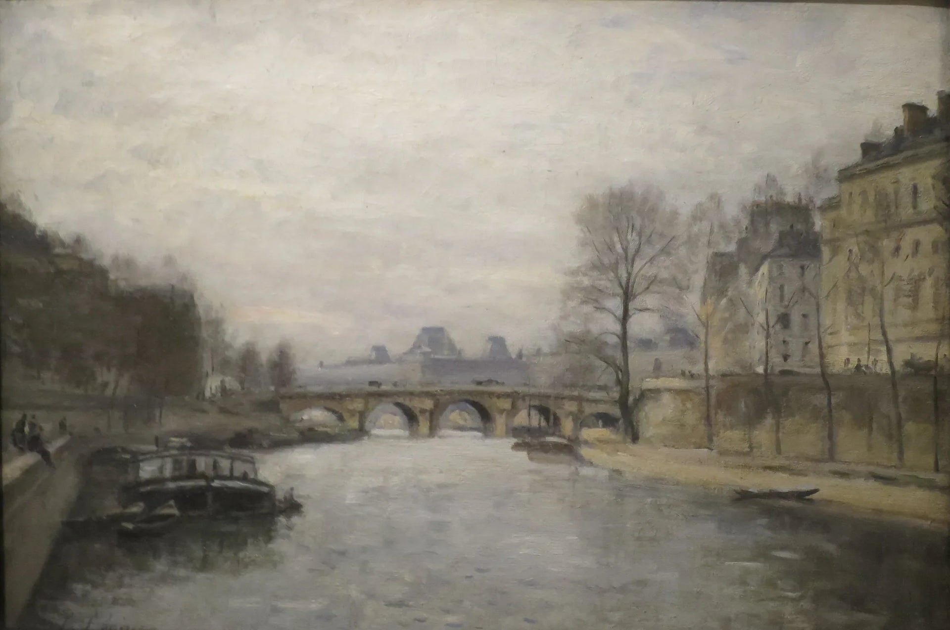 Le petit bras de la Seine au Pont Neuf - Stanislas Lépine image 1 reproduction de peinture à l’huile