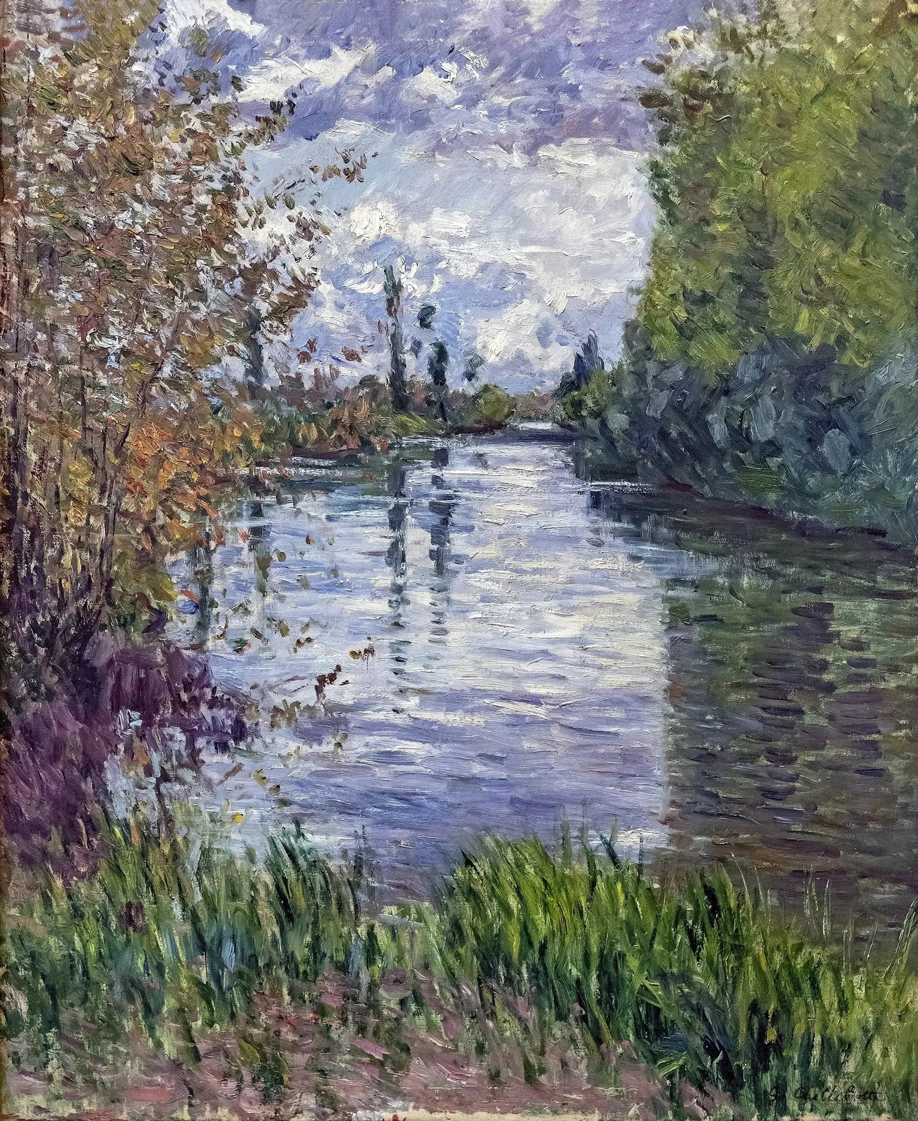Le Petit bras de la Seine en automne - Gustave Caillebotte image 1 reproduction réalisée par Alpha Reproduction