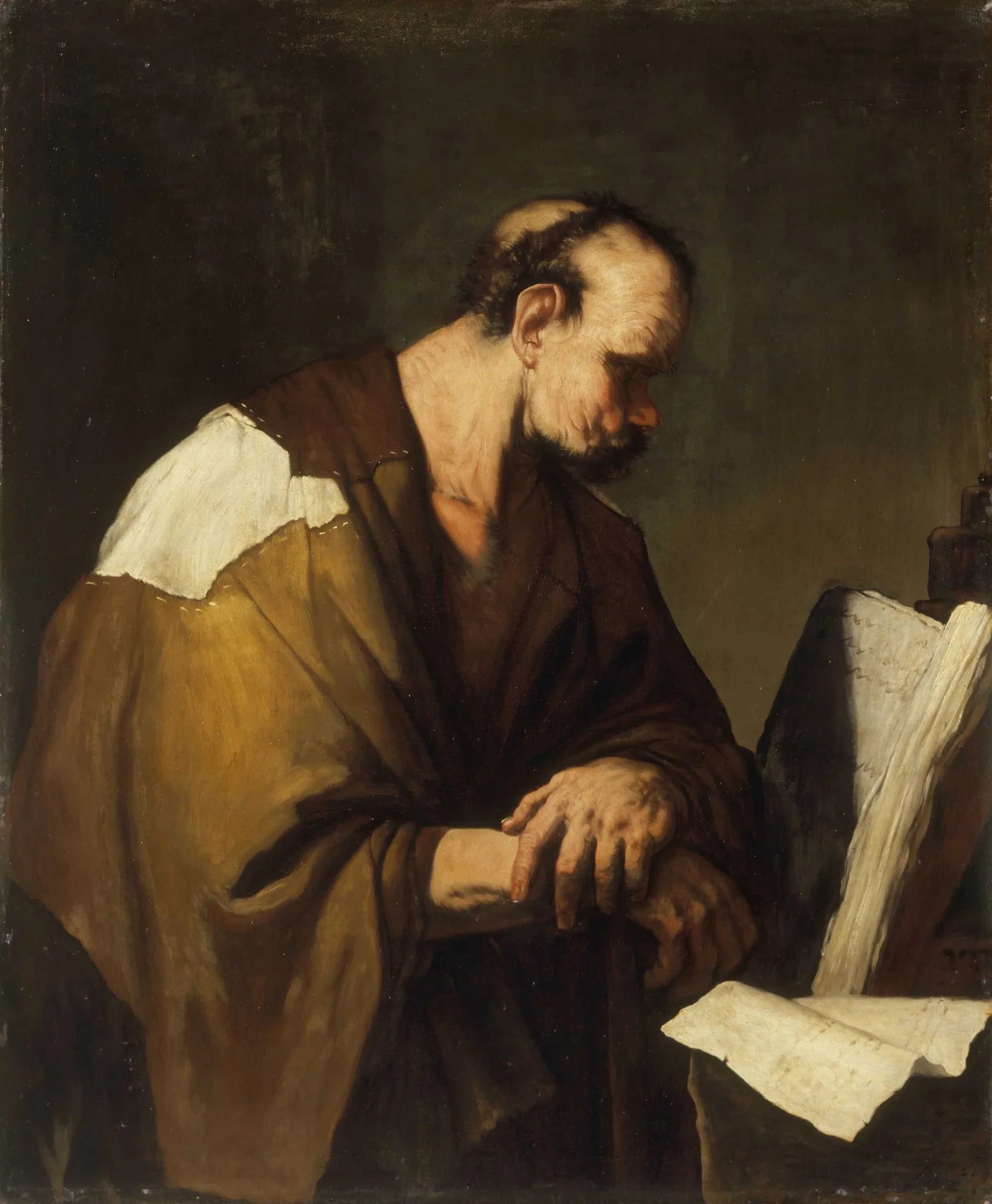 Le Philosophe Chilon - Luca Giordano image 1 copie peinte à la main à l’huile