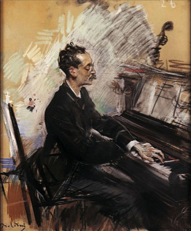 Le pianiste A. Rey Colaço - Giovanni Boldini image 1 reproduction de peinture à l’huile