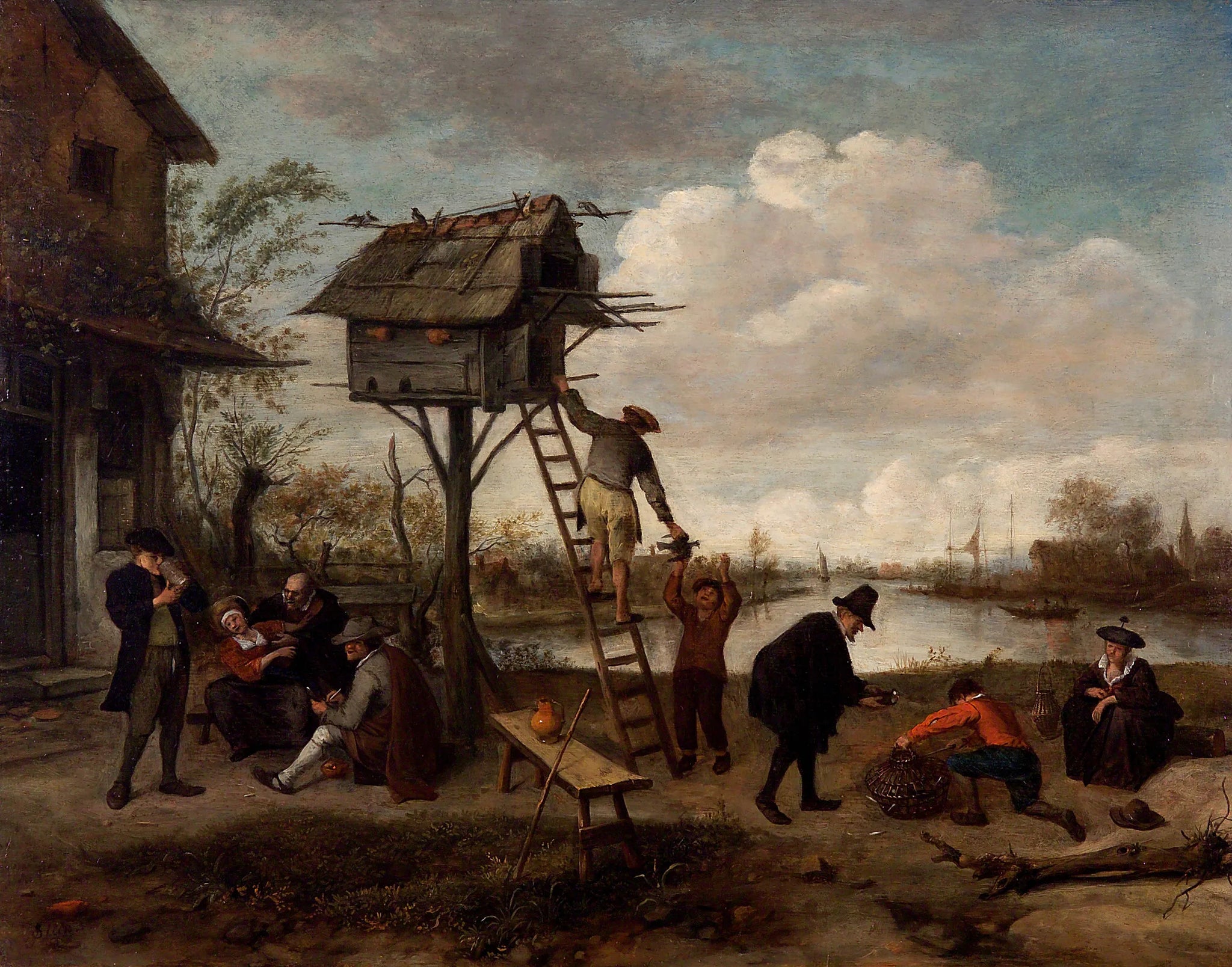 Le pigeonnier - Jan Steen image 1 tableau peint à l’huile sur toile