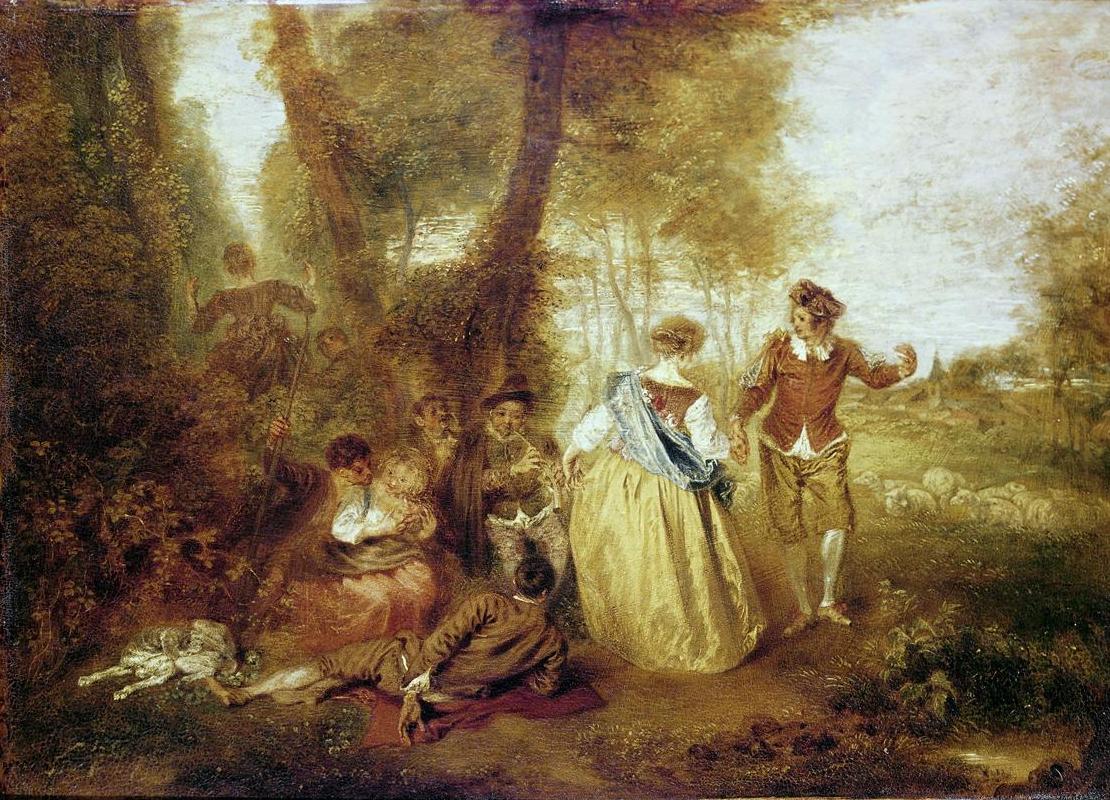 Le Plaisir pastoral - Antoine Watteau image 1 reproduction réalisée par Alpha Reproduction
