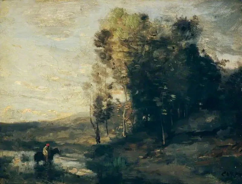 Le point d'eau - Jean-Baptiste Camille Corot image 1 reproduction de peinture à l’huile