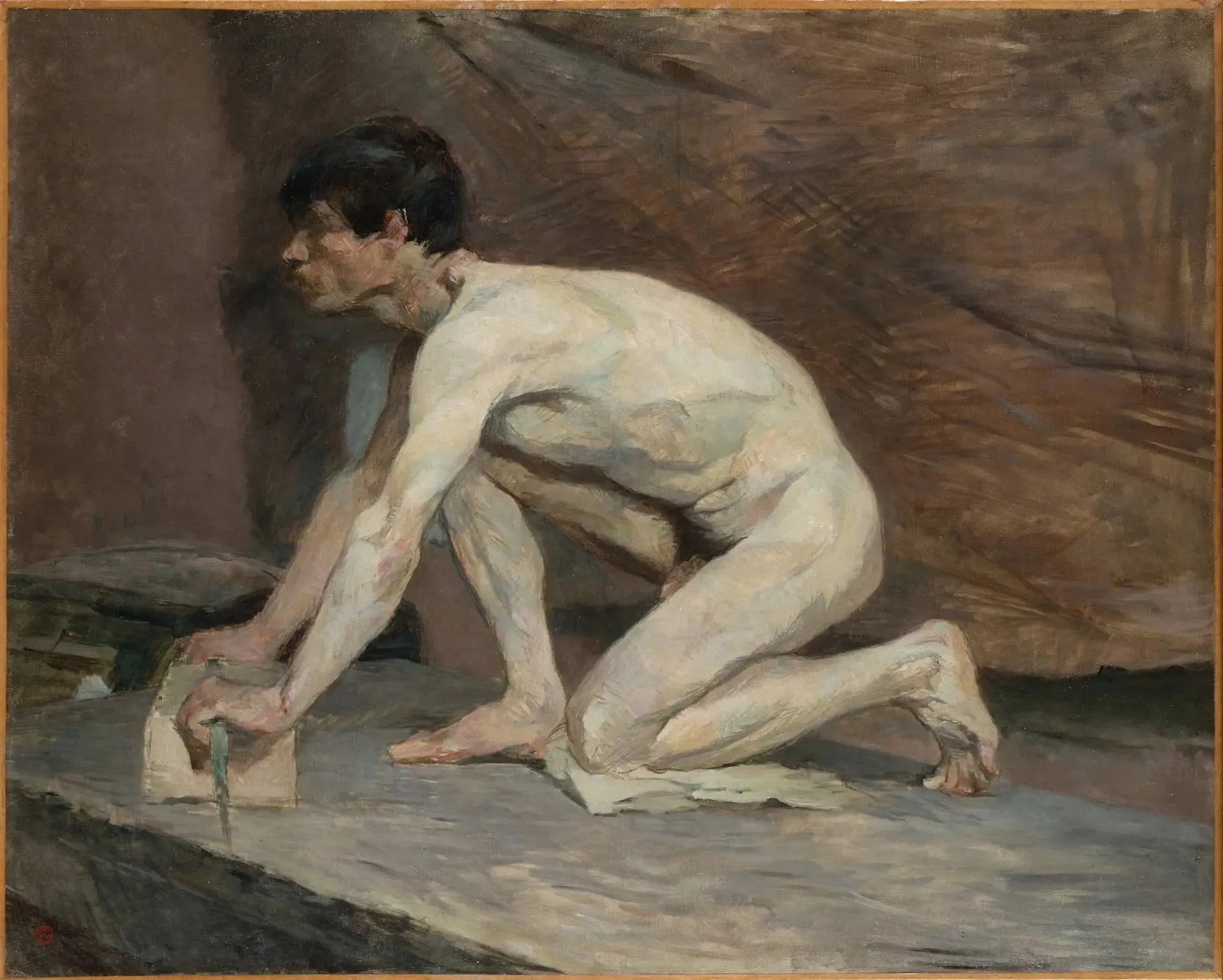 Le polisseur de marbre - Henri de Toulouse-Lautrec image 1 reproduction de peinture à l’huile