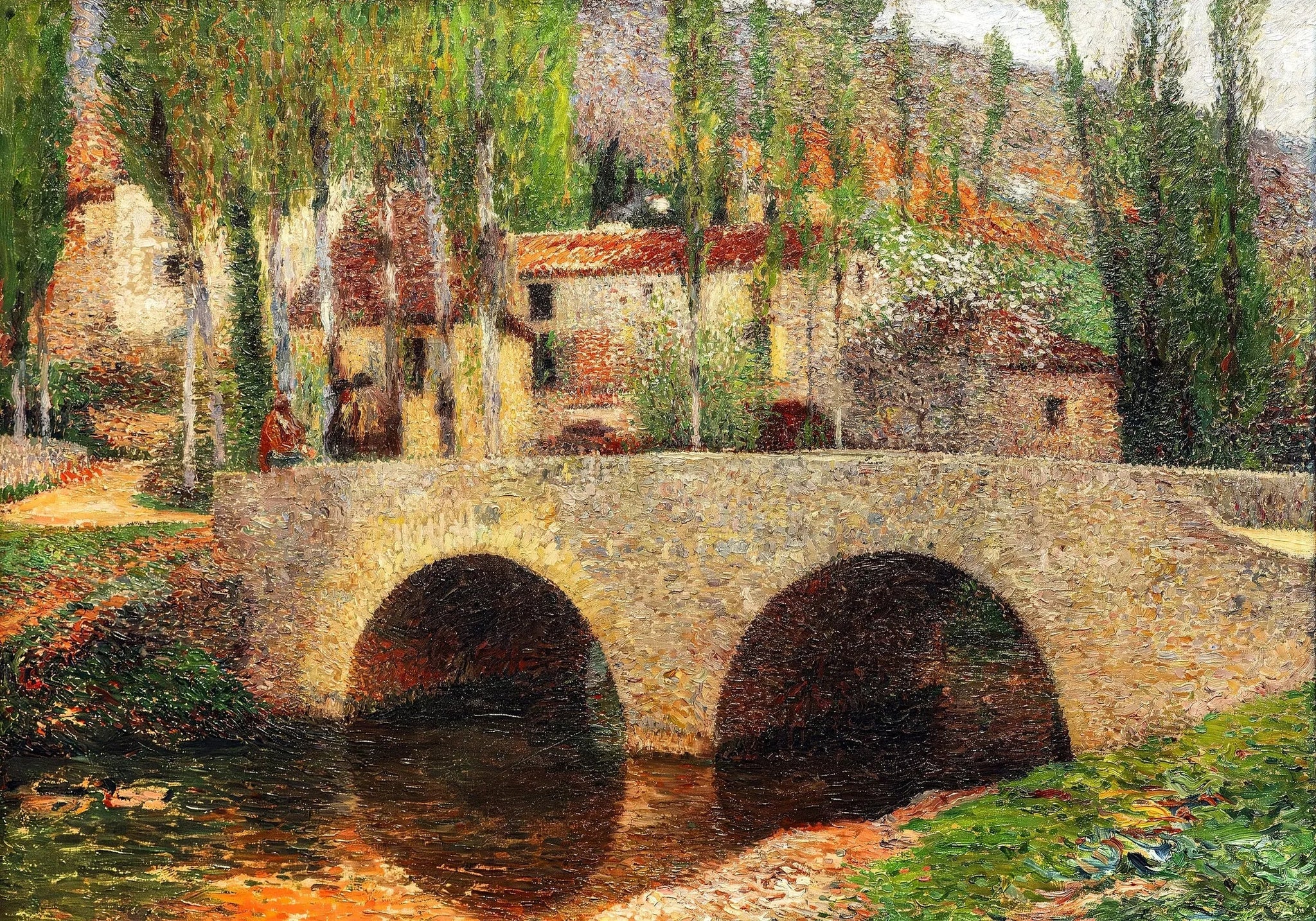 Le Pont à Labastide-du-Vert - Henri-Jean Guillaume Martin image 1 copie de tableau peinte à la main