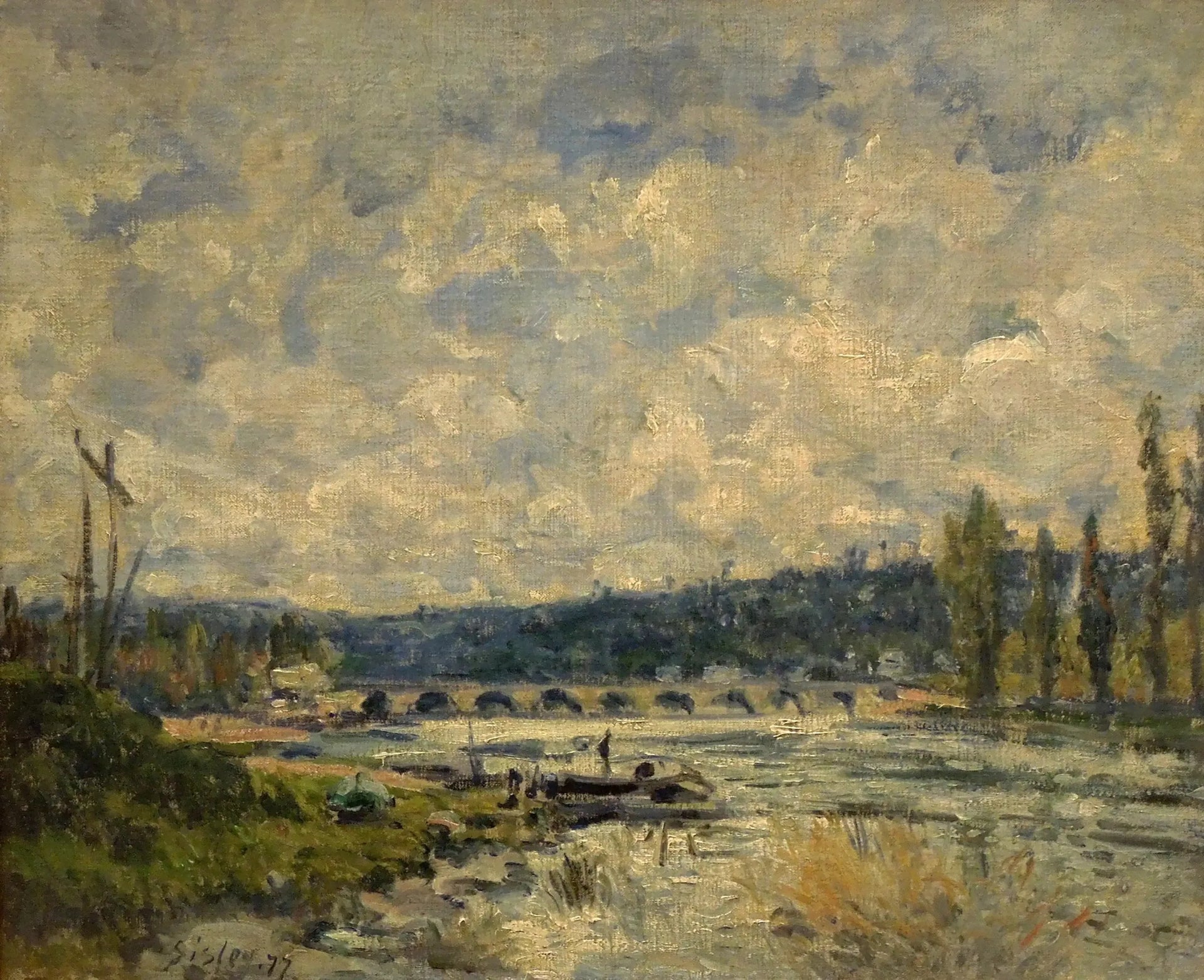 Le Pont à Sèvres - Alfred Sisley image 1 reproduction artisanale de tableau