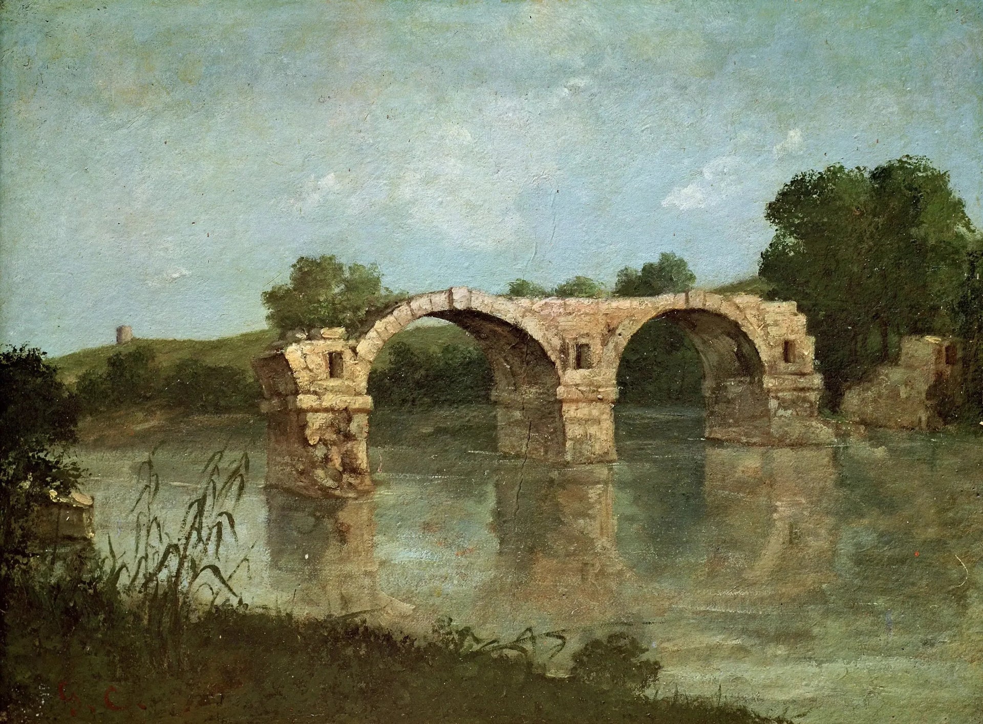 Le pont d'Ambrussum - Gustave Courbet image 1 copie de tableau peinte à la main