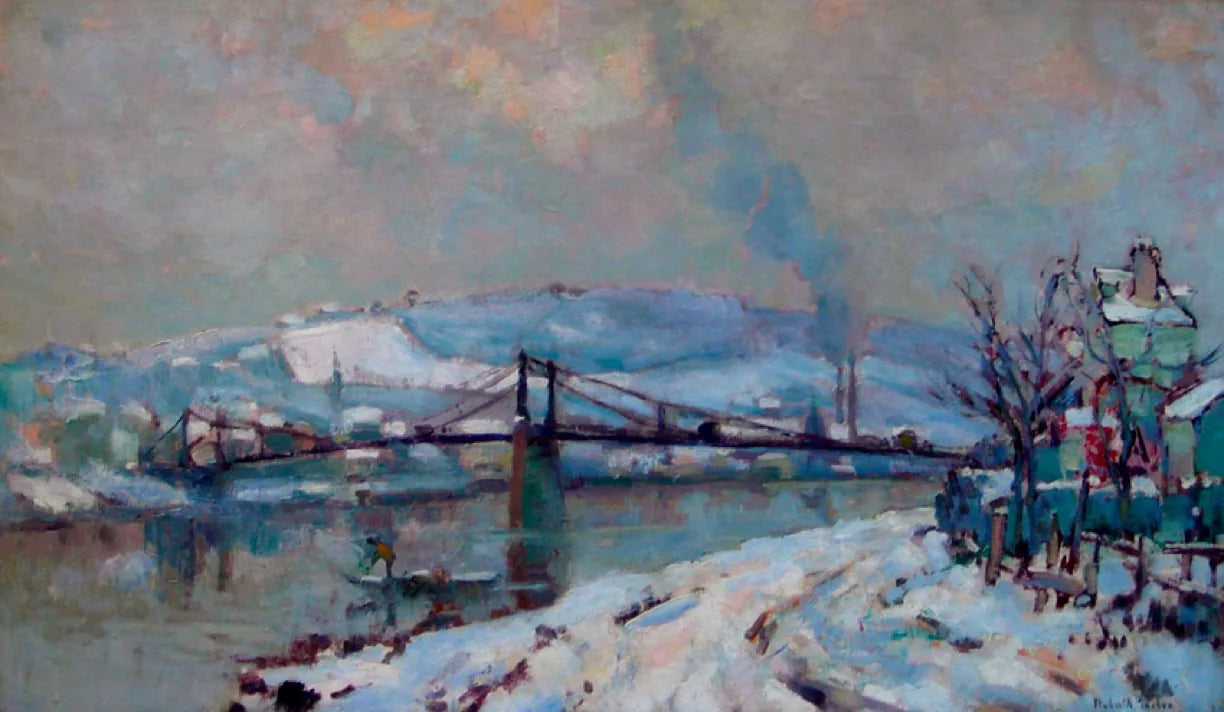 Le pont d'Elbeuf sous la neige - Robert Antoine Pinchon image 1 tableau peint à l’huile sur toile