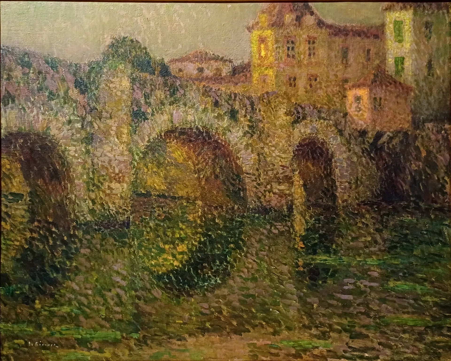 Le pont de Clisson au crépuscule - Henri Le Sidaner image 1 tableau peint à l’huile sur toile