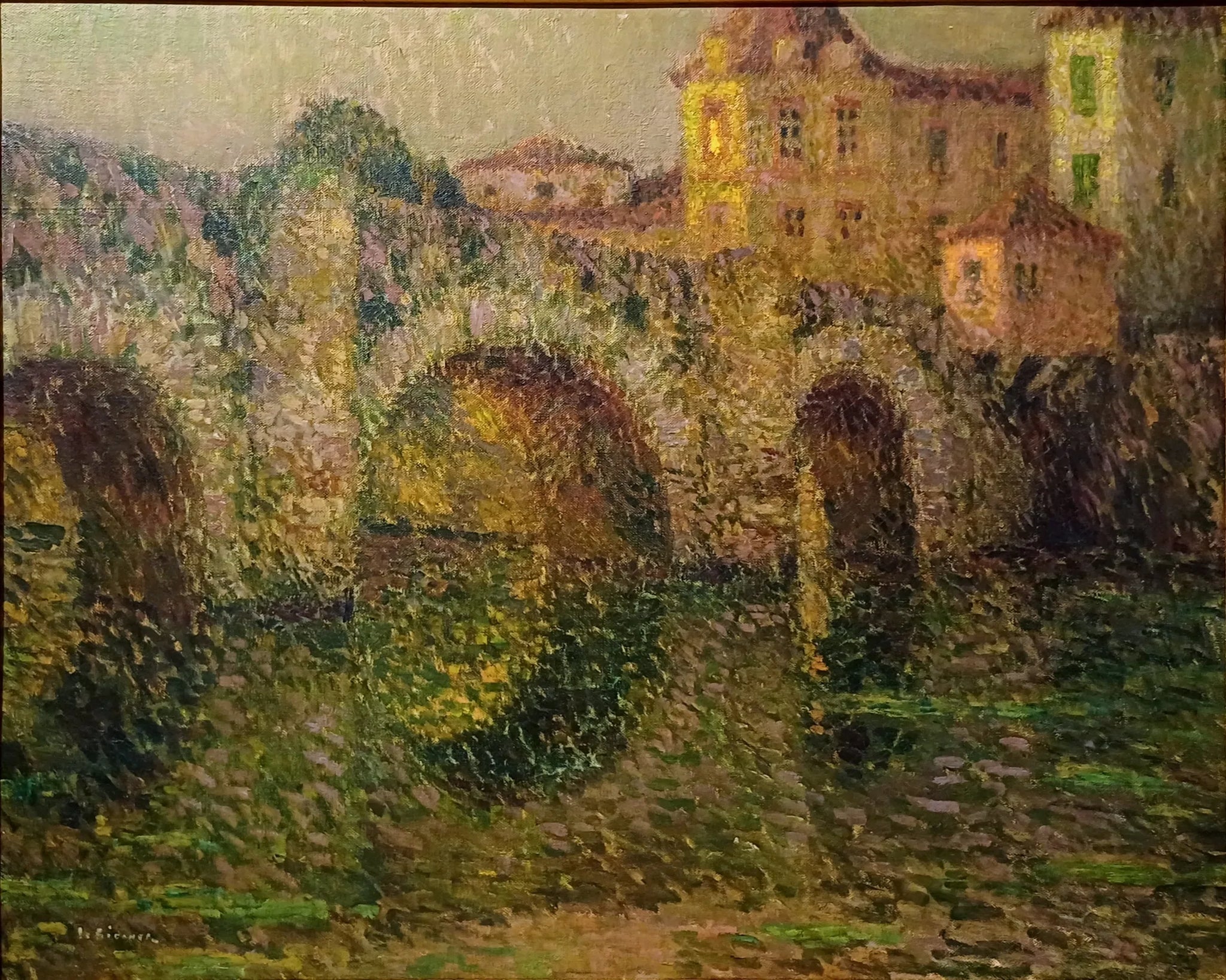 Le pont de Clisson au crépuscule - Henri Le Sidaner image 1 tableau peint à l’huile sur toile