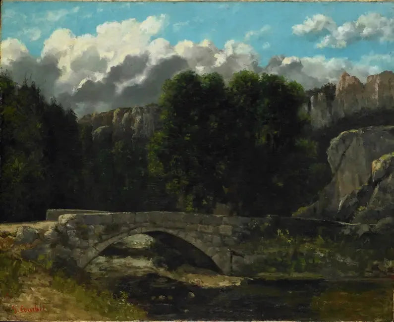 Le Pont de Fleurier - Gustave Courbet image 1 reproduction de peinture à l’huile
