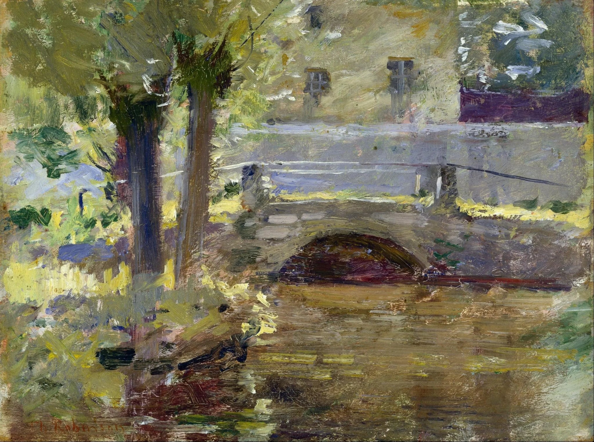 Le pont de Giverny - Theodore Robinson image 1 reproduction de peinture à l’huile
