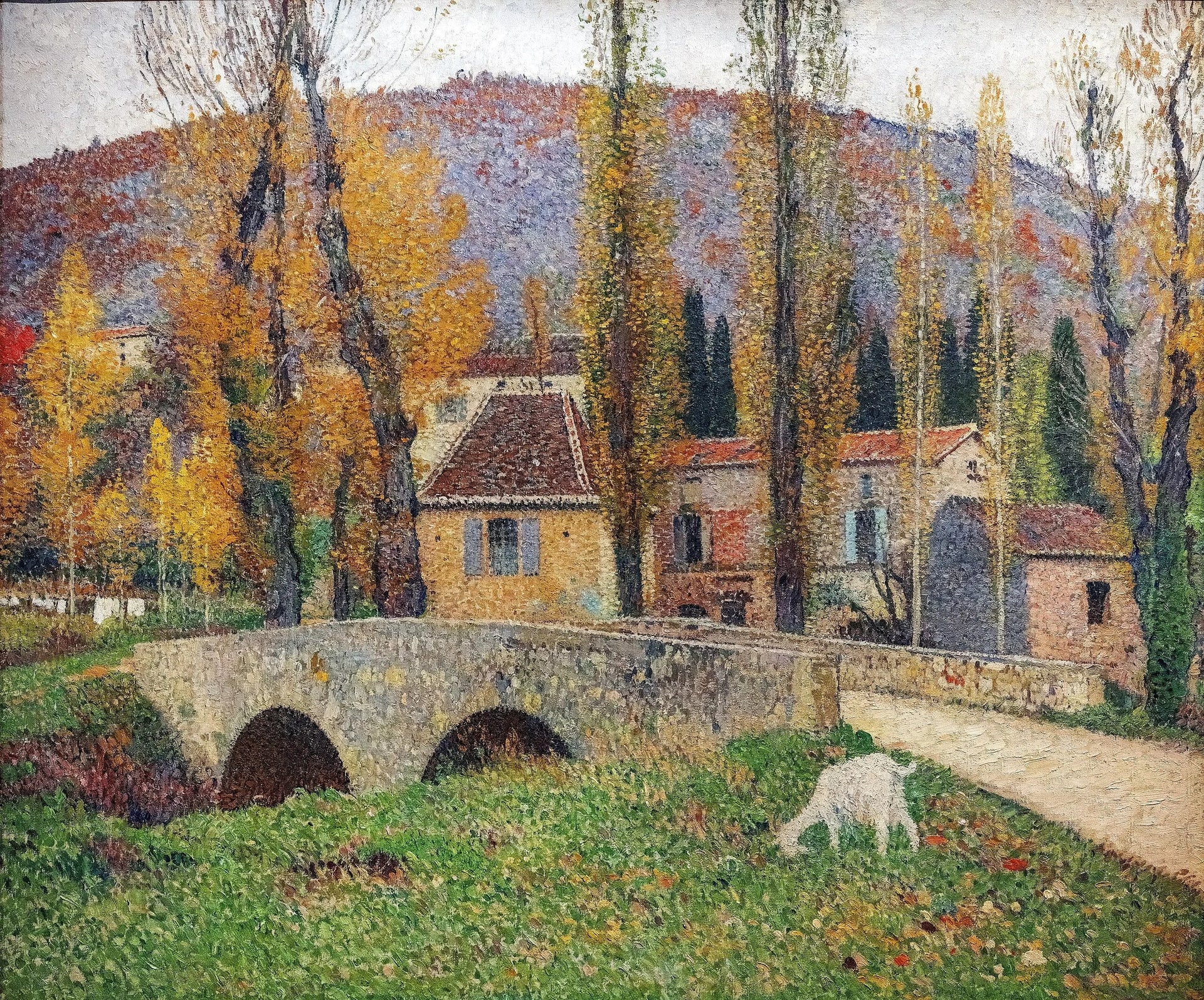 Le Pont de Labastide-du-Vert - Henri-Jean Guillaume Martin image 1 reproduction de peinture à l’huile