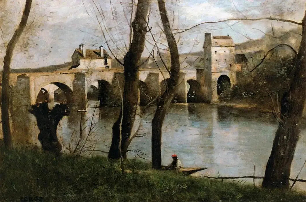 Le Pont de Mantes - Jean-Baptiste Camille Corot image 1 reproduction d’œuvre d’art à l’huile