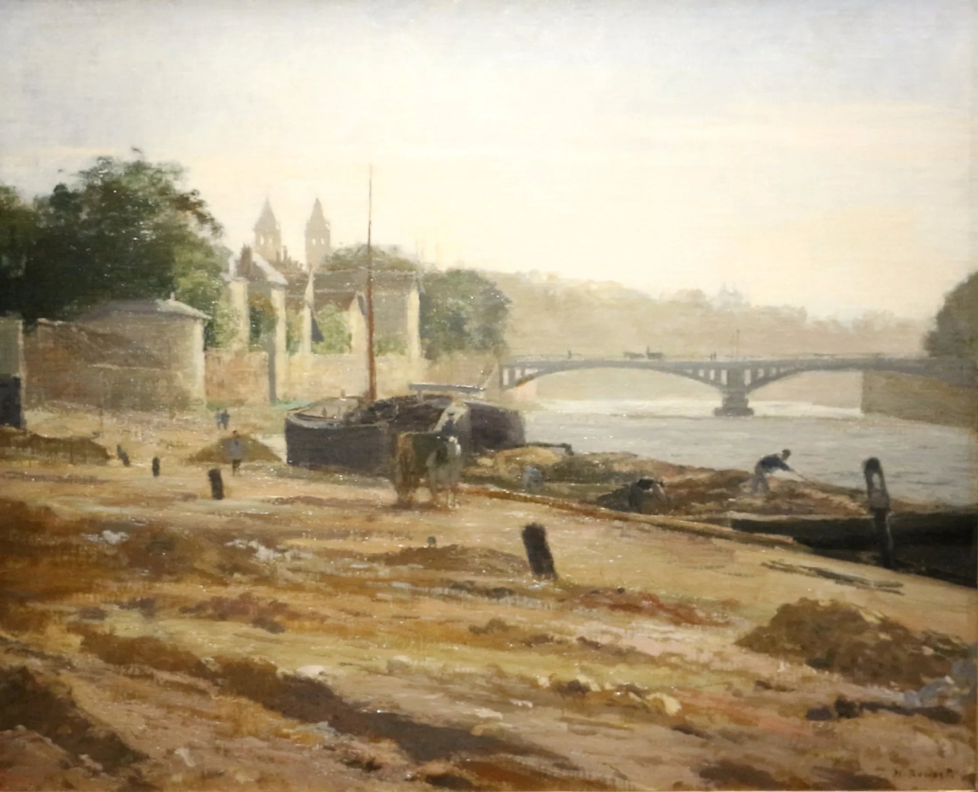 Le pont de Melun - Henri Rouart image 1 copie de tableau peinte à la main