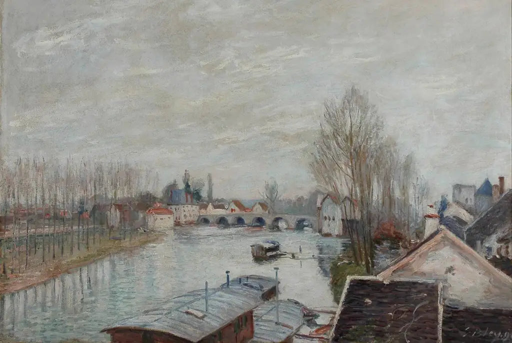 Le pont de Moret - Alfred Sisley image 1 copie de tableau peinte à la main