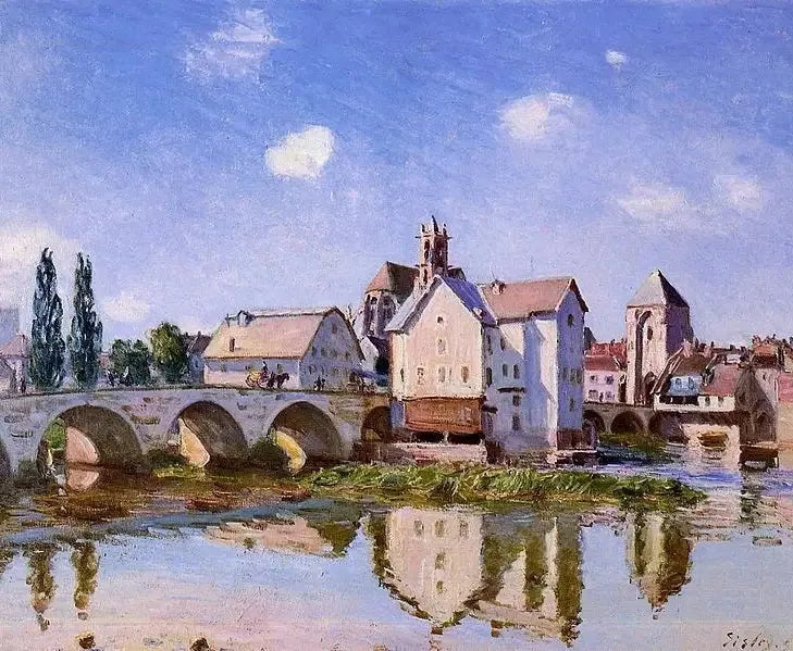 Le pont de Moret au soleil - Alfred Sisley