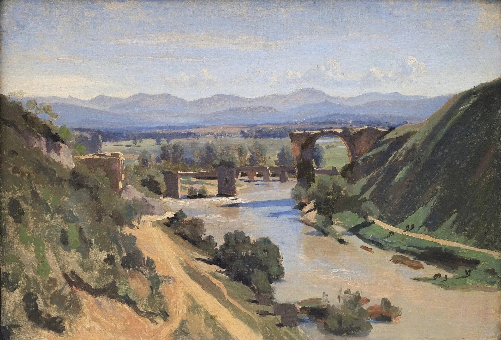 Le Pont de Narni - Jean-Baptiste Camille Corot image 1 reproduction artisanale de tableau