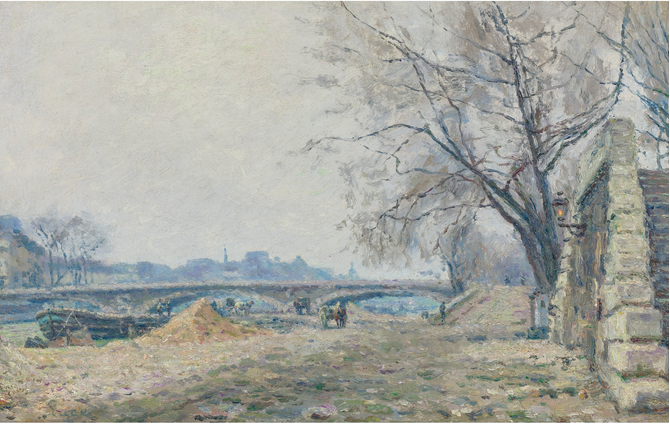 Le Pont de Solférino - Maximilien Luce image 1 copie peinte à la main à l’huile