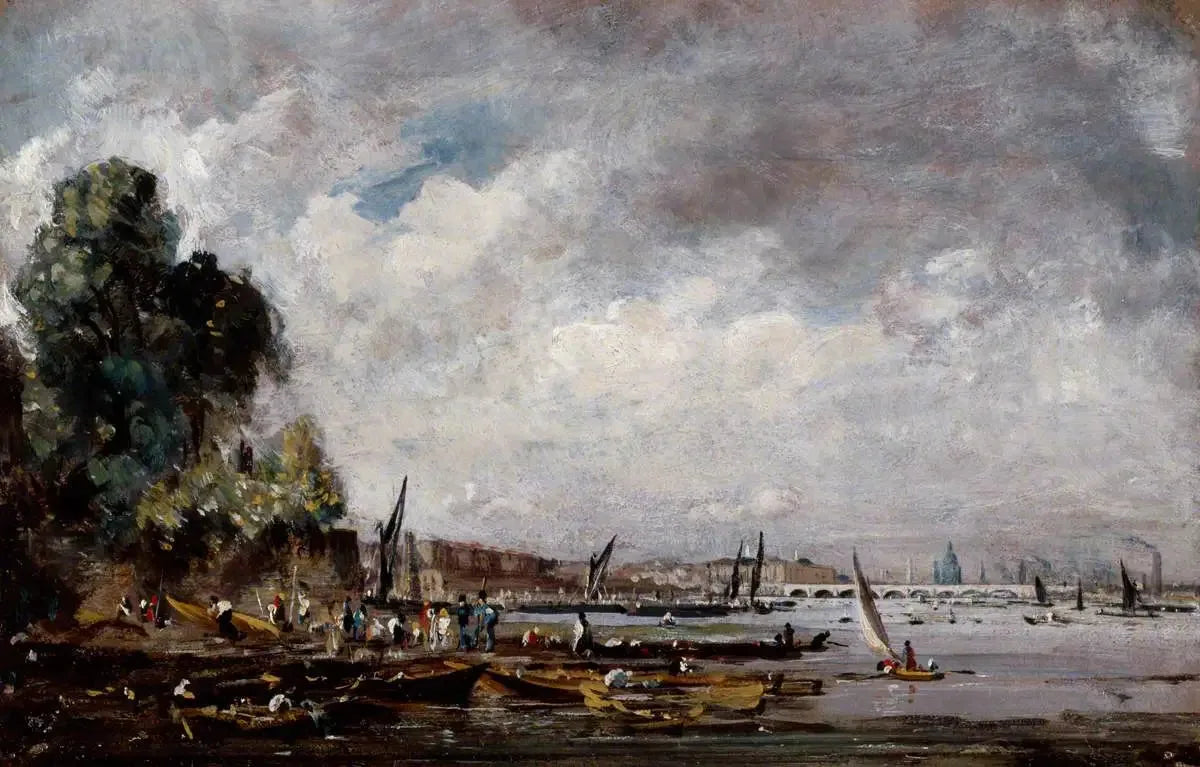 Le pont de Waterloo depuis la rive gauche de la Tamise - John Constable image 1 reproduction de peinture à l’huile