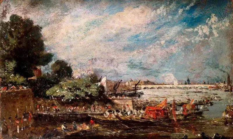 Le pont de Waterloo depuis les escaliers de Whitehall - John Constable image 1 reproduction réalisée par Alpha Reproduction