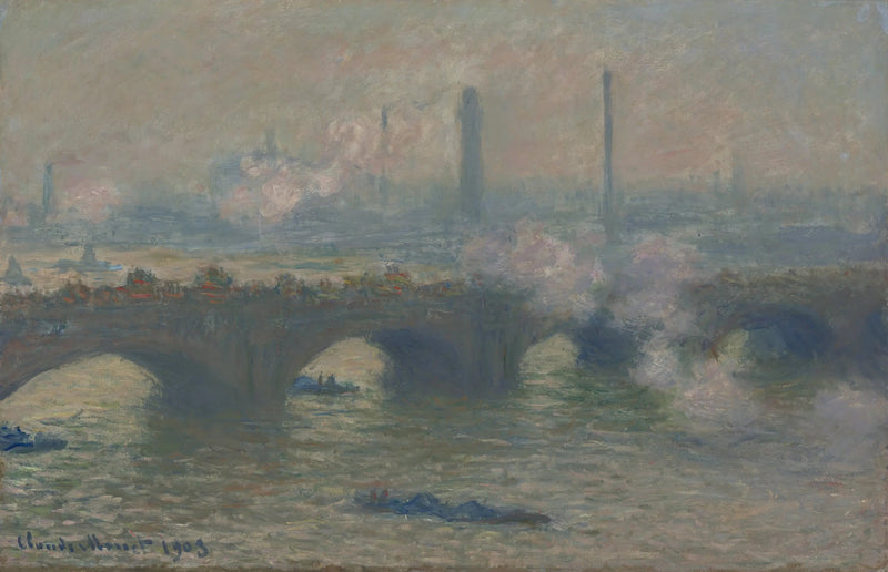 Le pont de Waterloo, le jour gris - Claude Monet